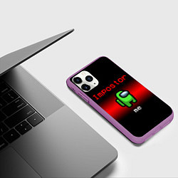Чехол iPhone 11 Pro матовый AMONG US, цвет: 3D-фиолетовый — фото 2