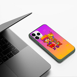 Чехол iPhone 11 Pro матовый Brawl Stars Amber, цвет: 3D-темно-зеленый — фото 2