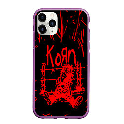 Чехол iPhone 11 Pro матовый Korn, цвет: 3D-фиолетовый