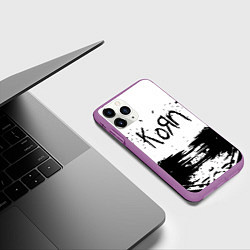 Чехол iPhone 11 Pro матовый Korn, цвет: 3D-фиолетовый — фото 2