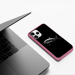 Чехол iPhone 11 Pro матовый Акула, цвет: 3D-малиновый — фото 2