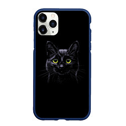 Чехол iPhone 11 Pro матовый Кот, цвет: 3D-тёмно-синий