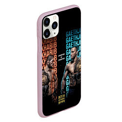 Чехол iPhone 11 Pro матовый KHABIB VS GAETHJE, цвет: 3D-розовый — фото 2