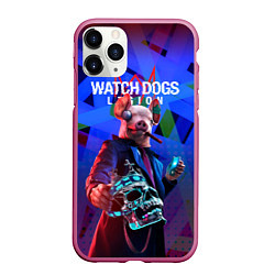 Чехол iPhone 11 Pro матовый Watch Dogs: Legion, цвет: 3D-малиновый