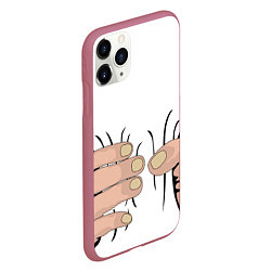 Чехол iPhone 11 Pro матовый Hand, цвет: 3D-малиновый — фото 2