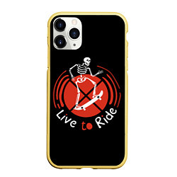 Чехол iPhone 11 Pro матовый Live to Ride, цвет: 3D-желтый