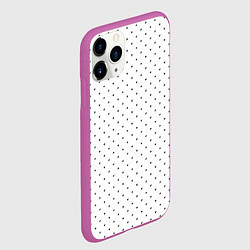 Чехол iPhone 11 Pro матовый Сердечки черные на белом, цвет: 3D-фиолетовый — фото 2