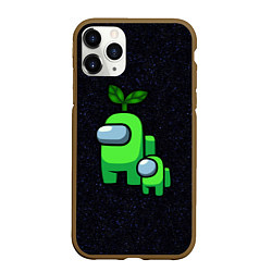 Чехол iPhone 11 Pro матовый Among us Lime kid lime