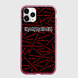 Чехол iPhone 11 Pro матовый IRON MAIDEN SONGS Z, цвет: 3D-малиновый