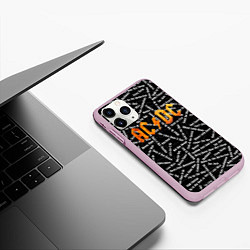 Чехол iPhone 11 Pro матовый ACDC SONGS Z, цвет: 3D-розовый — фото 2