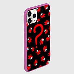 Чехол iPhone 11 Pro матовый Among us, Who?, цвет: 3D-фиолетовый — фото 2