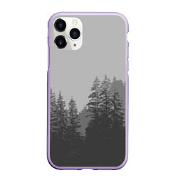 Чехол iPhone 11 Pro матовый Лес, цвет: 3D-светло-сиреневый
