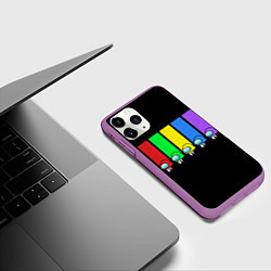 Чехол iPhone 11 Pro матовый Among Us, цвет: 3D-фиолетовый — фото 2