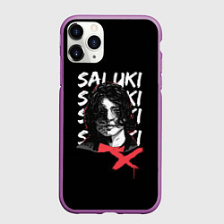 Чехол iPhone 11 Pro матовый SALUKI, цвет: 3D-фиолетовый