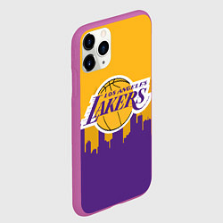 Чехол iPhone 11 Pro матовый LOS ANGELES LAKERS, цвет: 3D-фиолетовый — фото 2