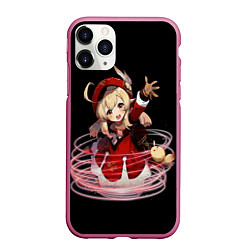 Чехол iPhone 11 Pro матовый Genshin Impact Klee, цвет: 3D-малиновый