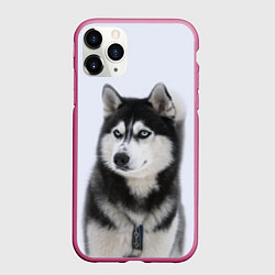 Чехол iPhone 11 Pro матовый ХАСКИ, цвет: 3D-малиновый