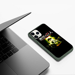 Чехол iPhone 11 Pro матовый Атака на титанов, цвет: 3D-темно-зеленый — фото 2