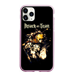 Чехол iPhone 11 Pro матовый Атака на титанов, цвет: 3D-розовый