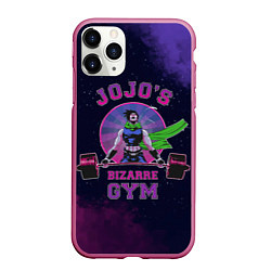 Чехол iPhone 11 Pro матовый JoJo’s Bizarre Adventure Gym, цвет: 3D-малиновый