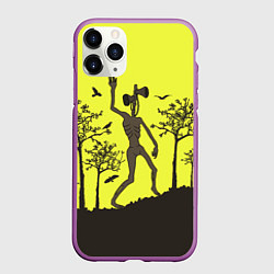 Чехол iPhone 11 Pro матовый Siren Head, цвет: 3D-фиолетовый
