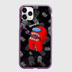 Чехол iPhone 11 Pro матовый AMONG US, цвет: 3D-фиолетовый