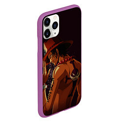 Чехол iPhone 11 Pro матовый One Piece Портгас Д Эйс, цвет: 3D-фиолетовый — фото 2