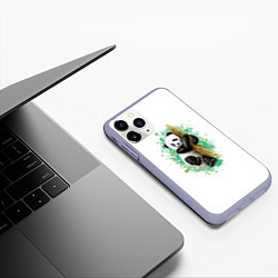 Чехол iPhone 11 Pro матовый Панда, цвет: 3D-светло-сиреневый — фото 2