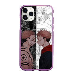 Чехол iPhone 11 Pro матовый Jujutsu Kaisen Сукуна х Юдзи, цвет: 3D-фиолетовый