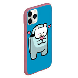 Чехол iPhone 11 Pro матовый Nyan Cat Among Us, цвет: 3D-малиновый — фото 2