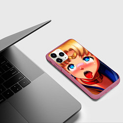 Чехол iPhone 11 Pro матовый SAILOR MOON AHEGAO, цвет: 3D-малиновый — фото 2