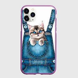 Чехол iPhone 11 Pro матовый КОТЕНОК В КАРМАНЕ