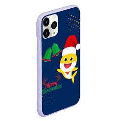 Чехол iPhone 11 Pro матовый MERRY SHRISTMAS BABY SHARK, цвет: 3D-светло-сиреневый — фото 2