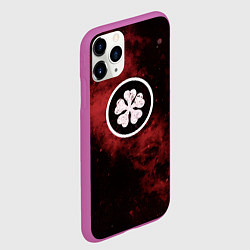 Чехол iPhone 11 Pro матовый Черный клевер, цвет: 3D-фиолетовый — фото 2
