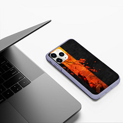 Чехол iPhone 11 Pro матовый ЦАПЛЯ, цвет: 3D-светло-сиреневый — фото 2