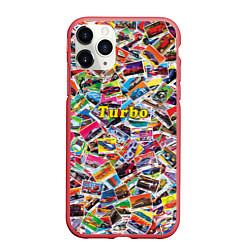 Чехол iPhone 11 Pro матовый Коллекция вкладышей Turbo, цвет: 3D-красный