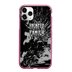 Чехол iPhone 11 Pro матовый Haunted Family лейбл Kizaru, цвет: 3D-малиновый