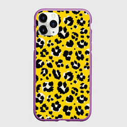 Чехол iPhone 11 Pro матовый Леопард, цвет: 3D-фиолетовый