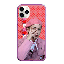 Чехол iPhone 11 Pro матовый BTS Ким Тэ Хён, цвет: 3D-фиолетовый