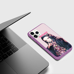 Чехол iPhone 11 Pro матовый Nezuko, цвет: 3D-фиолетовый — фото 2