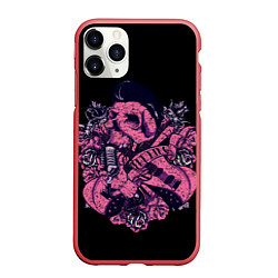 Чехол iPhone 11 Pro матовый Король рок н ролла, цвет: 3D-красный