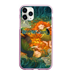 Чехол iPhone 11 Pro матовый Легенда о волках, цвет: 3D-розовый