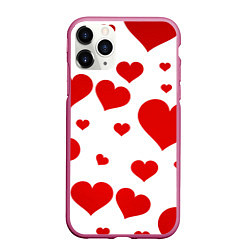 Чехол iPhone 11 Pro матовый Сердечки