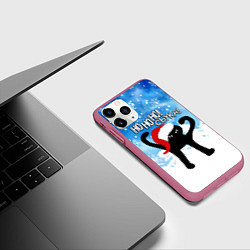 Чехол iPhone 11 Pro матовый HO HO HO! СЪУКА, цвет: 3D-малиновый — фото 2