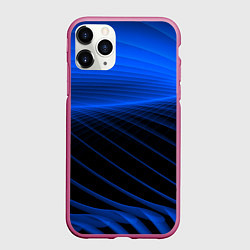 Чехол iPhone 11 Pro матовый Неоновые лучи, цвет: 3D-малиновый