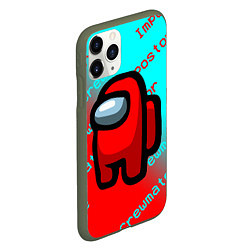 Чехол iPhone 11 Pro матовый AMONG US - ImpostorCrewmate, цвет: 3D-темно-зеленый — фото 2