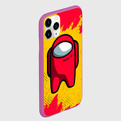 Чехол iPhone 11 Pro матовый AMONG US - КРАСНЫЙ, цвет: 3D-фиолетовый — фото 2