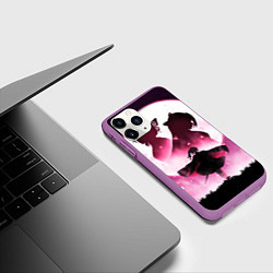 Чехол iPhone 11 Pro матовый Столп Бабочки, цвет: 3D-фиолетовый — фото 2