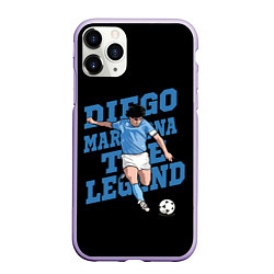 Чехол iPhone 11 Pro матовый Diego Maradona, цвет: 3D-светло-сиреневый