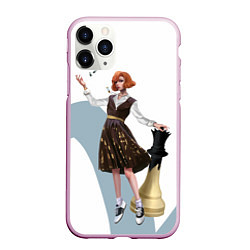Чехол iPhone 11 Pro матовый Ход Королевы, цвет: 3D-розовый